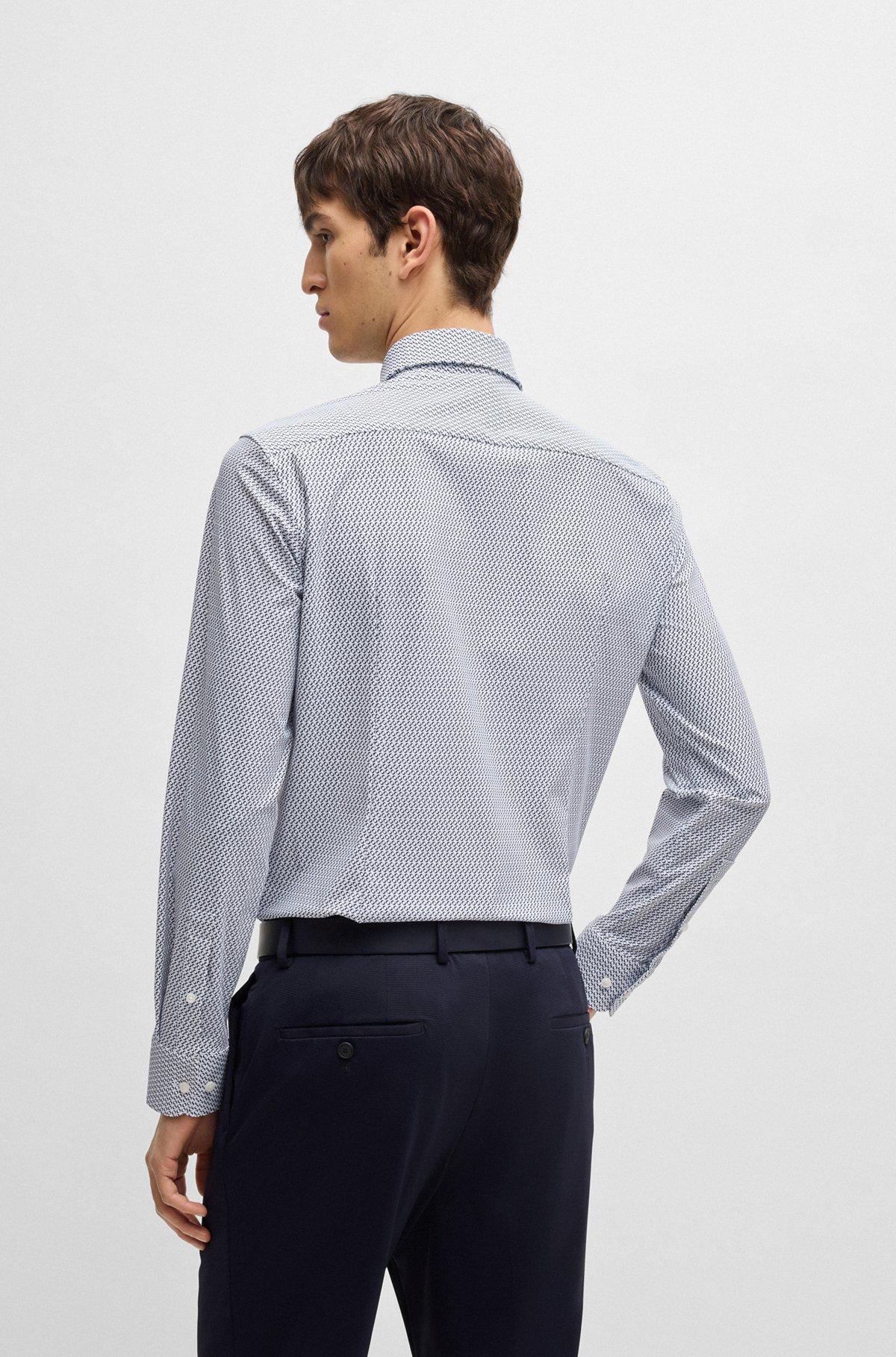 Slim-fit shirt in printed performance-stretch jersey Product Image