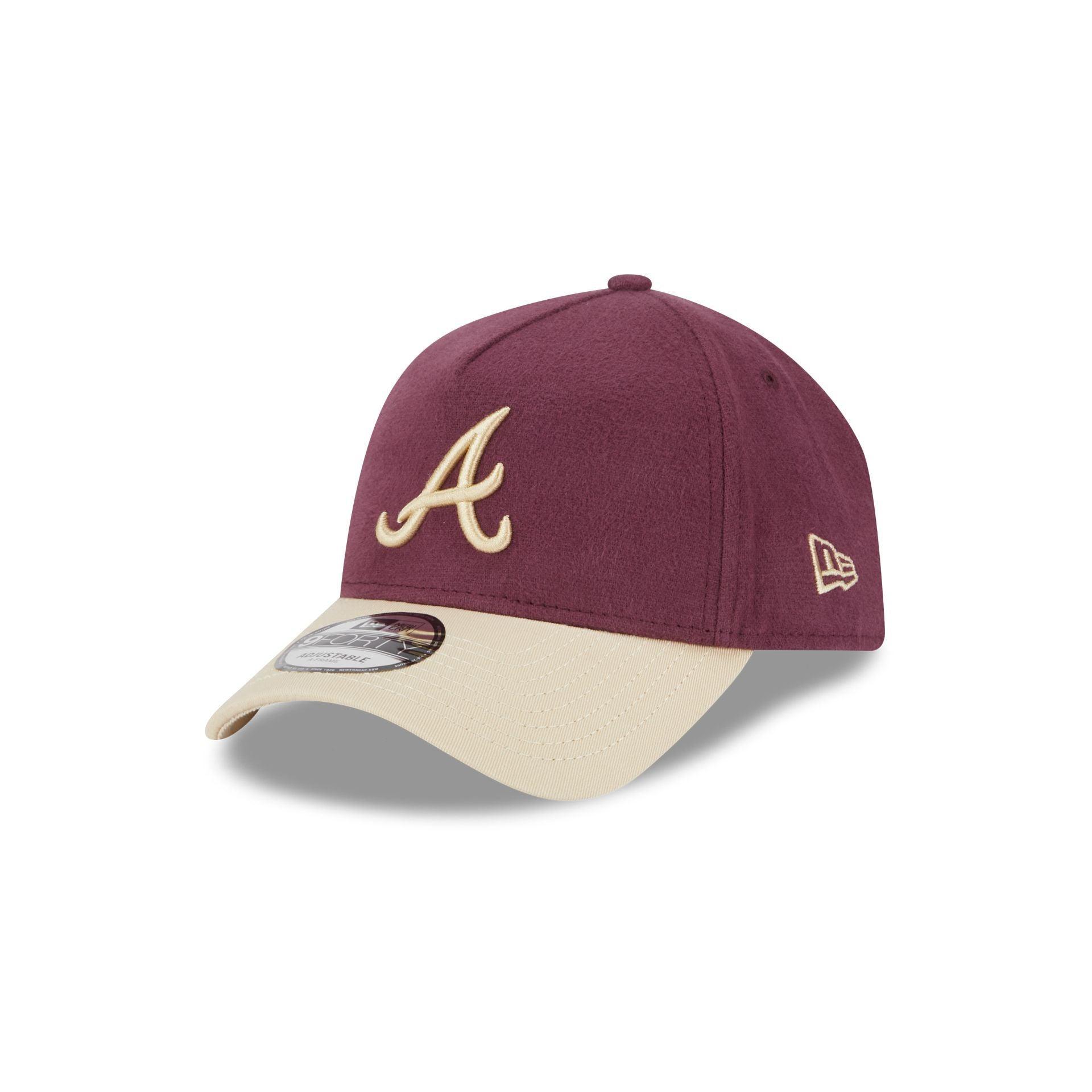 Atlanta Braves Moleskin Crown Maroon 9FORTY A-Frame Snapback Hat Male Product Image