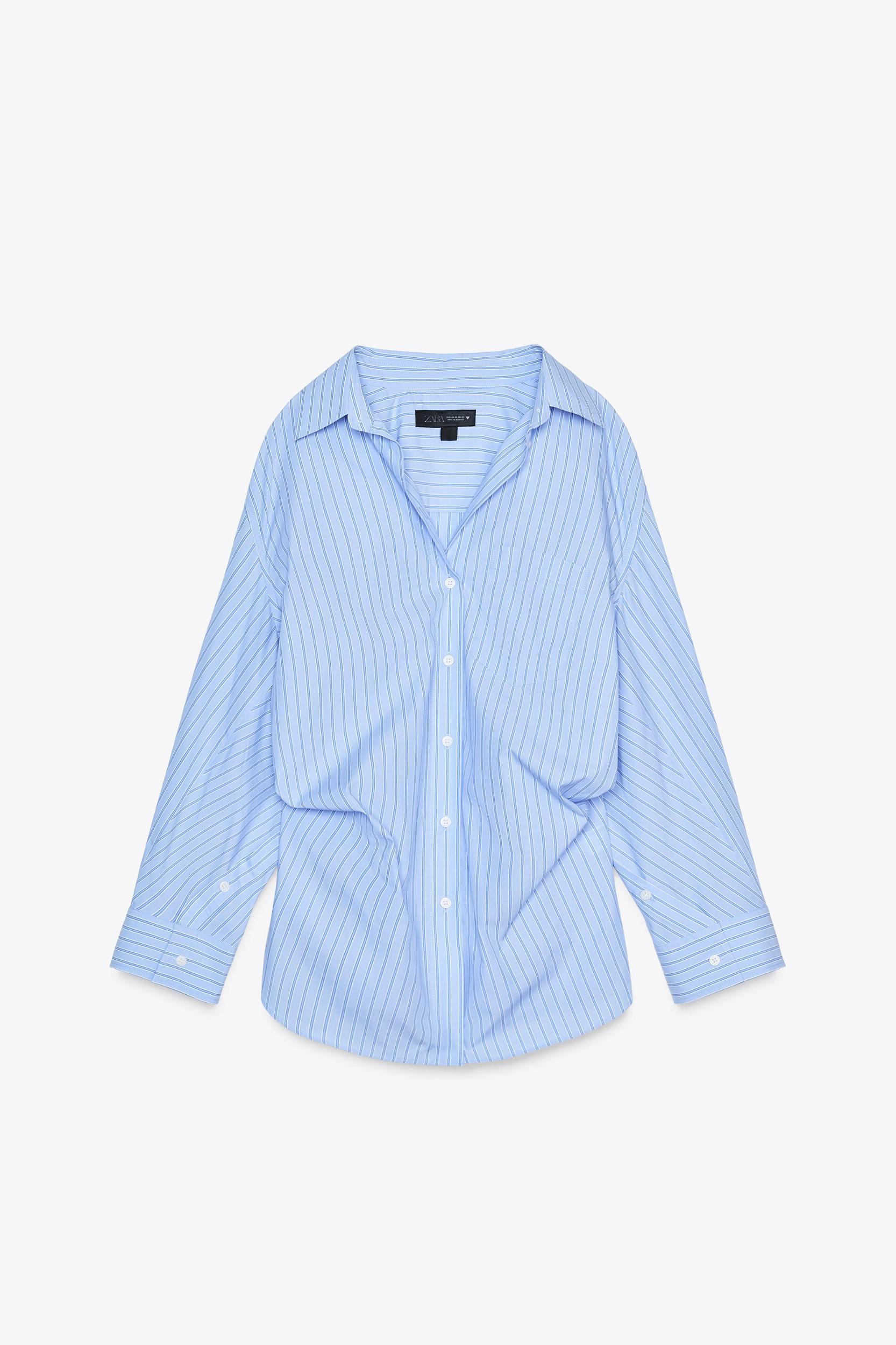 STRIPED OVERSIZED POPLIN SHIRT Product Image