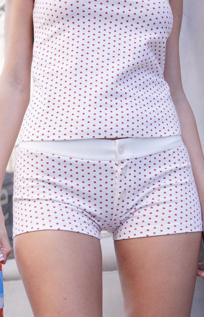 John Galt Women's Red Heart Print Pajama Boyshorts Product Image