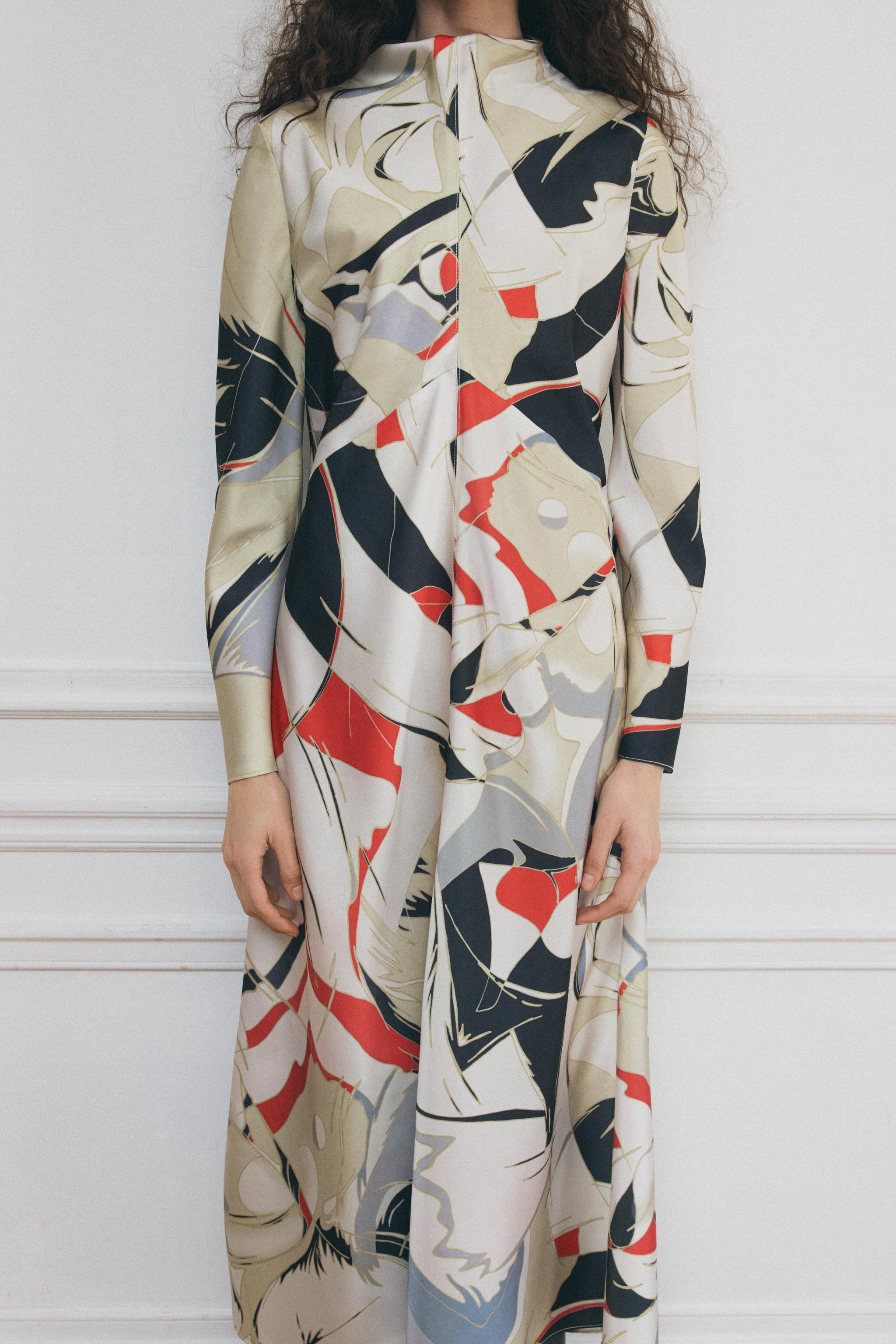 PRINTED MIDI DRESS ZW COLLECTION Product Image