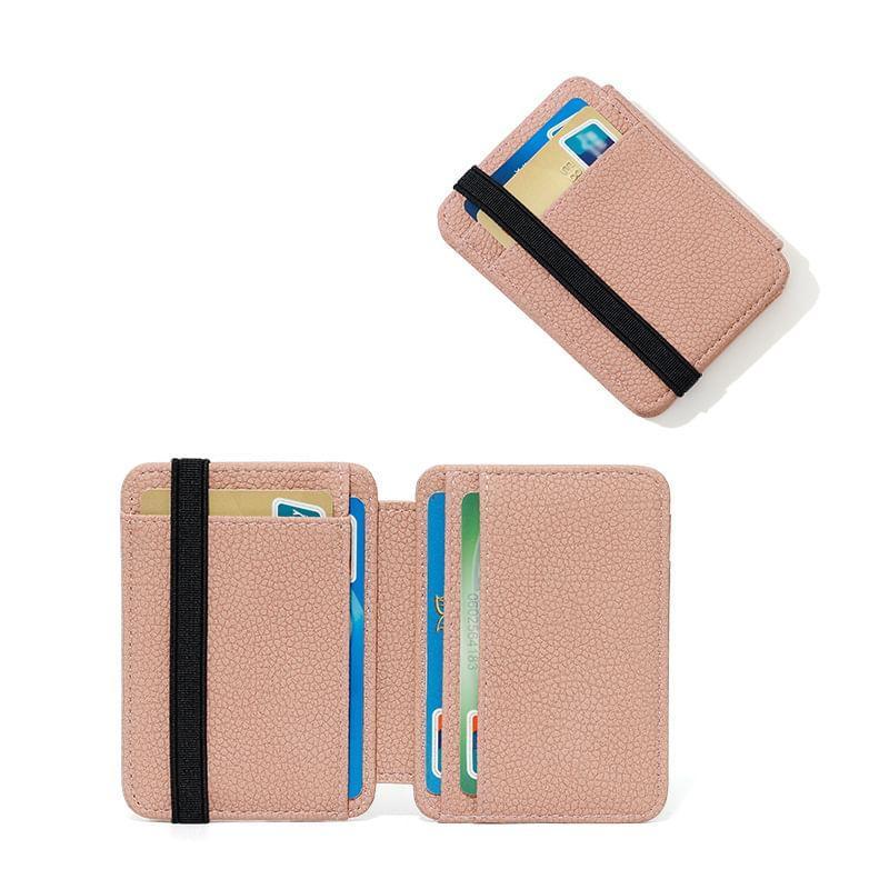 Plain Faux Leather Card Holder Product Image