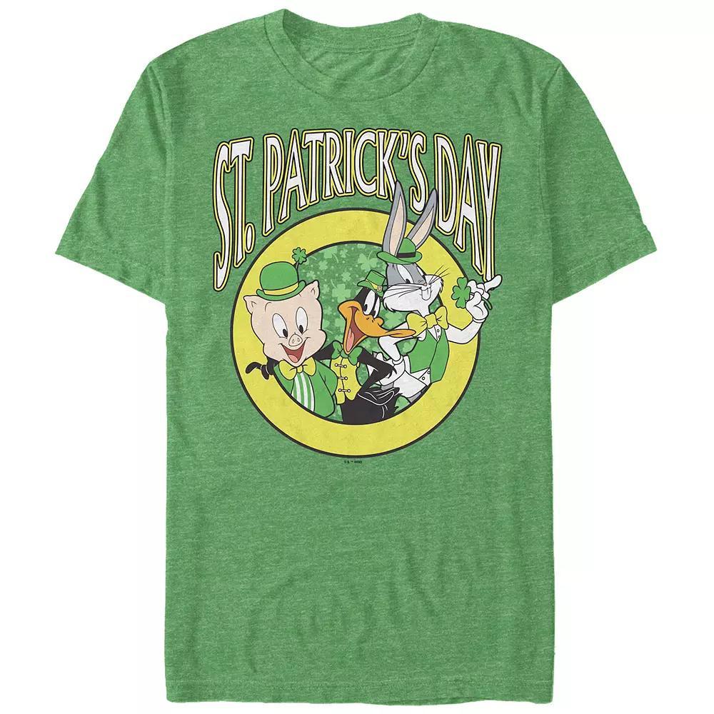 Men's Looney Tunes St. Patrick's Day Buddies Graphic Tee, Size: Medium, Kelly Grey Product Image