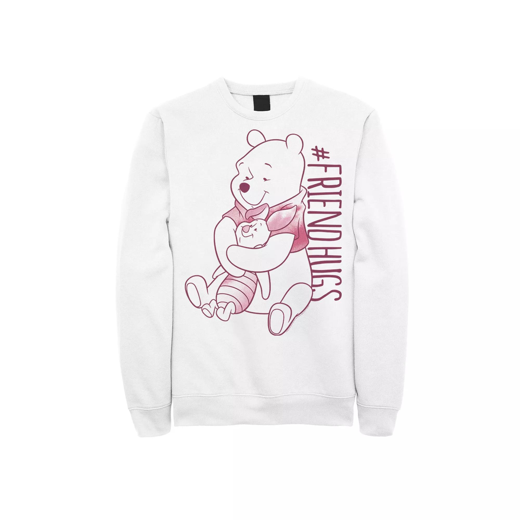 Disney's Winnie The Pooh Piglet & Pooh Friend Hugs Men's Fleece Sweatshirt,  Product Image