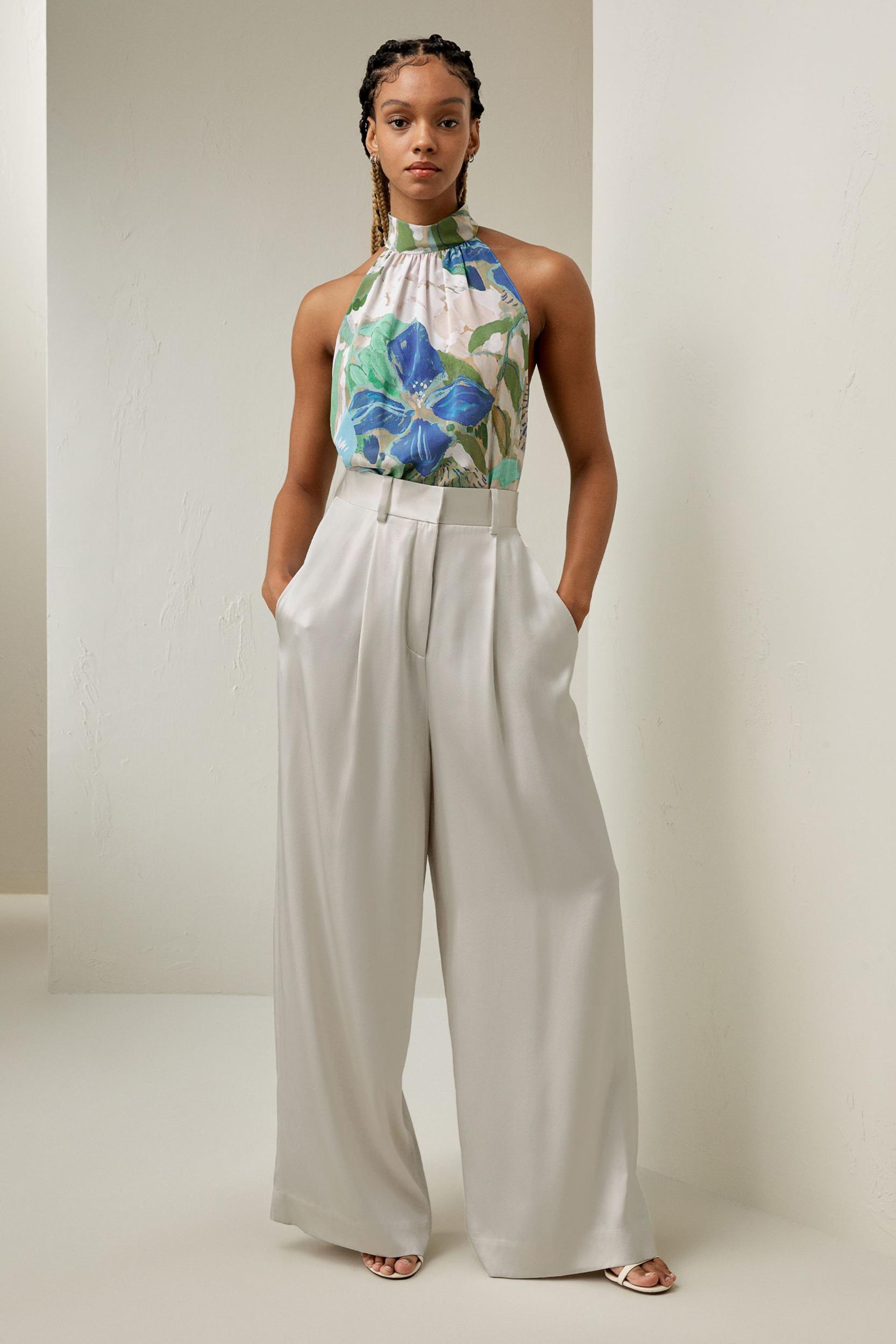 Praslin Mock Neck Silk Top Product Image