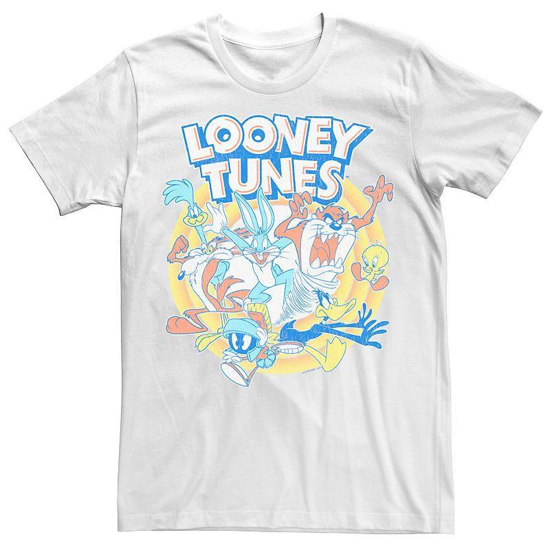 Big & Tall Looney Tunes Characters Running Distressed Style Graphic Tee, Men's,  Product Image