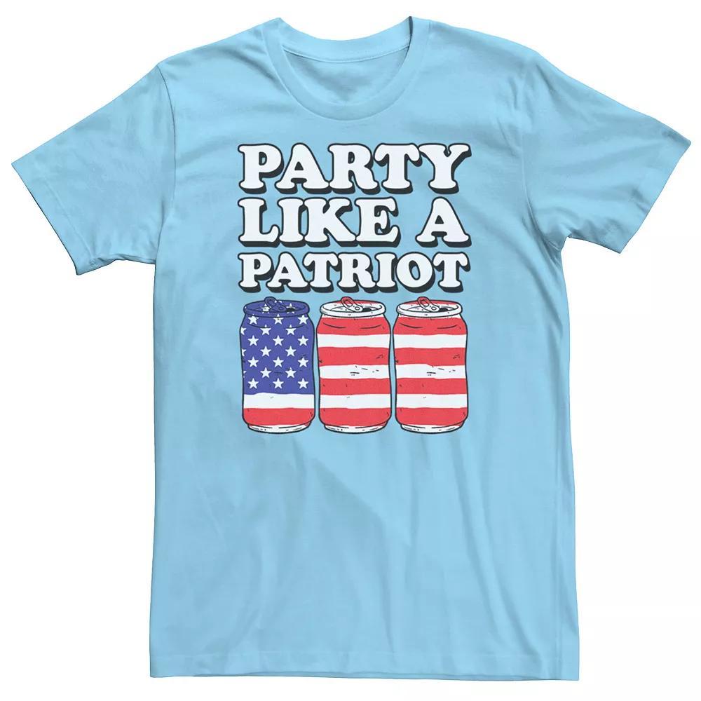 Men's Party Like A Patriot Graphic Tee, Size: 3XL, Light Blue Product Image