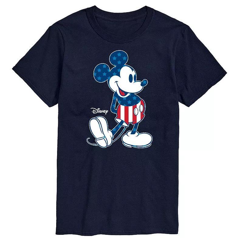 Disney's Mickey Mouse Big & Tall Flag Graphic Tee, Men's, Size: 3XL Tall, Blue Product Image