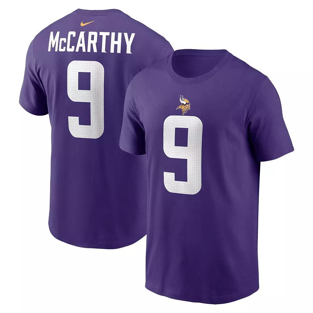 Men's Nike J.J. McCarthy Purple Minnesota Vikings Name & Number T-Shirt,  Product Image