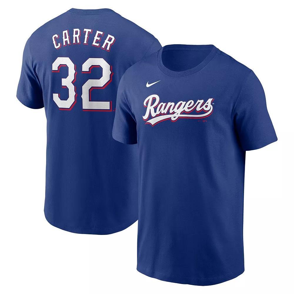 Men's Nike Evan Carter Royal Texas Rangers Fuse Name & Number T-Shirt,  Product Image