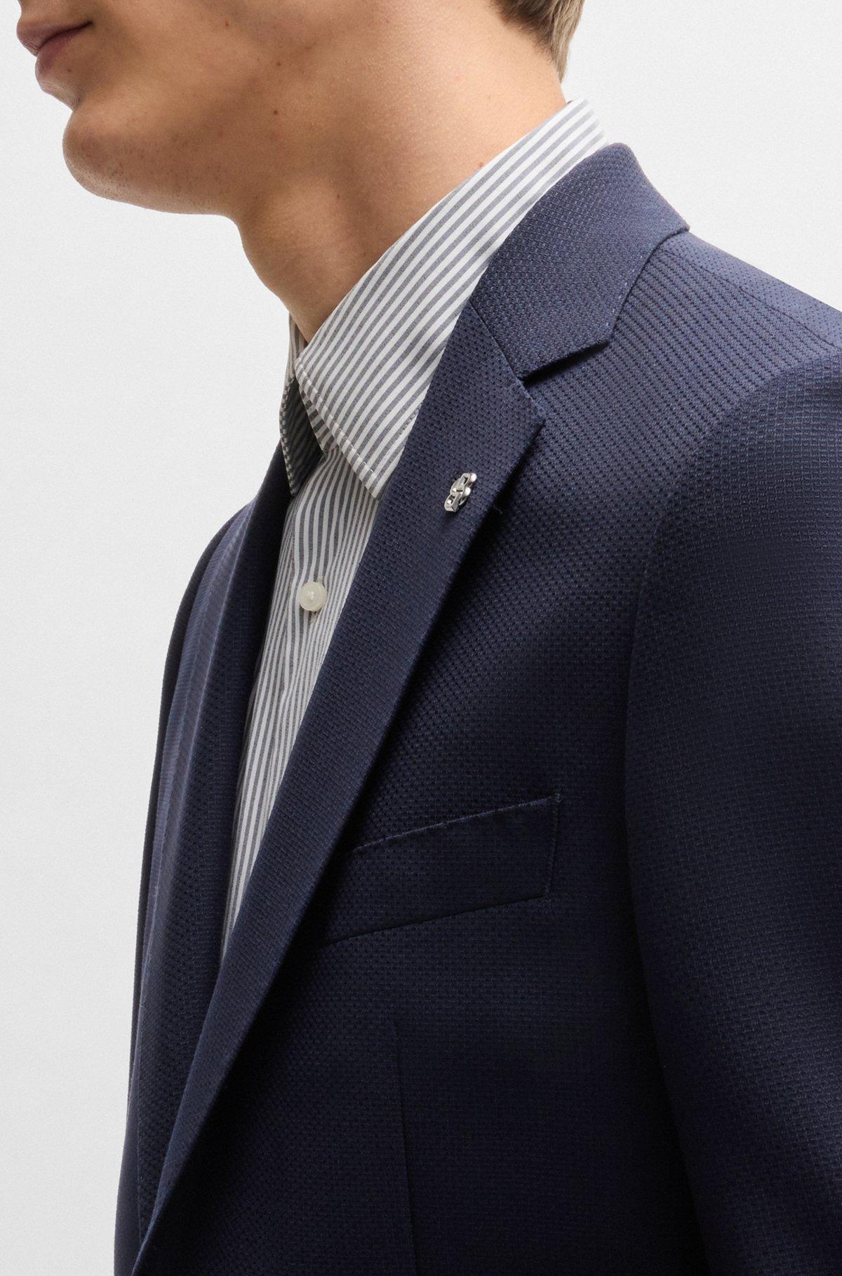 Regular-fit suit jacket in micro-patterned virgin wool Product Image