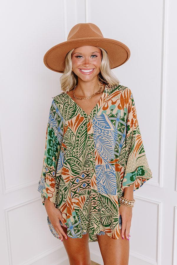 Paradise Palms Button Down Top Product Image