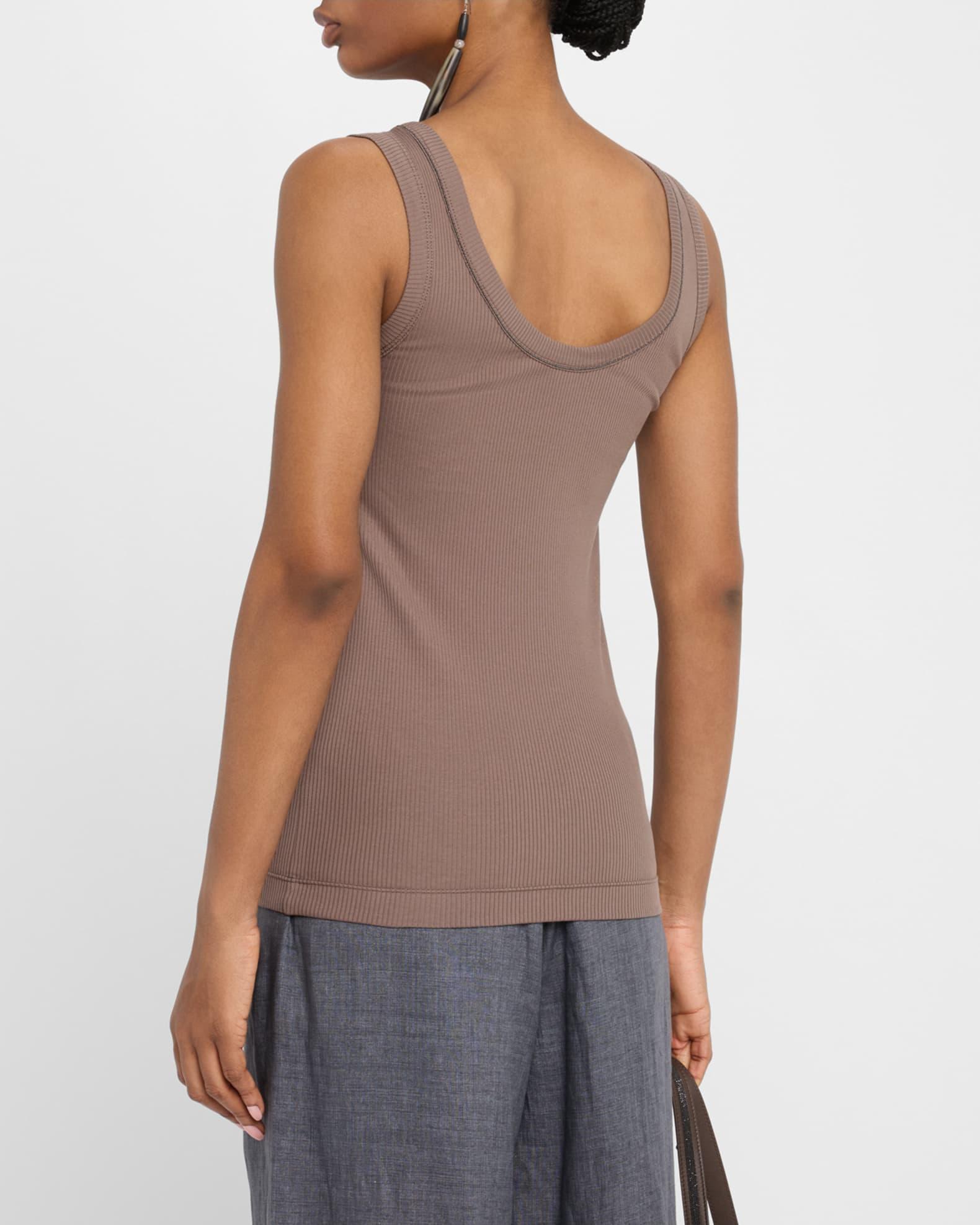 Monili Scoop-Neck Cotton Rib Tank Top Product Image