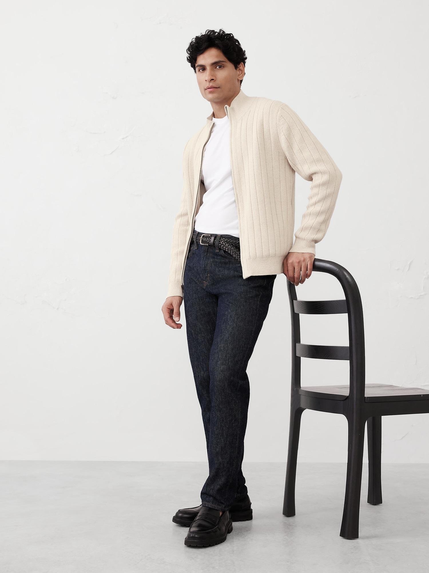 Wide-Ribbed Sweater Jacket Product Image