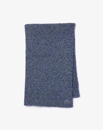 Mercerized Carded Wool Rib Knit Scarf Product Image