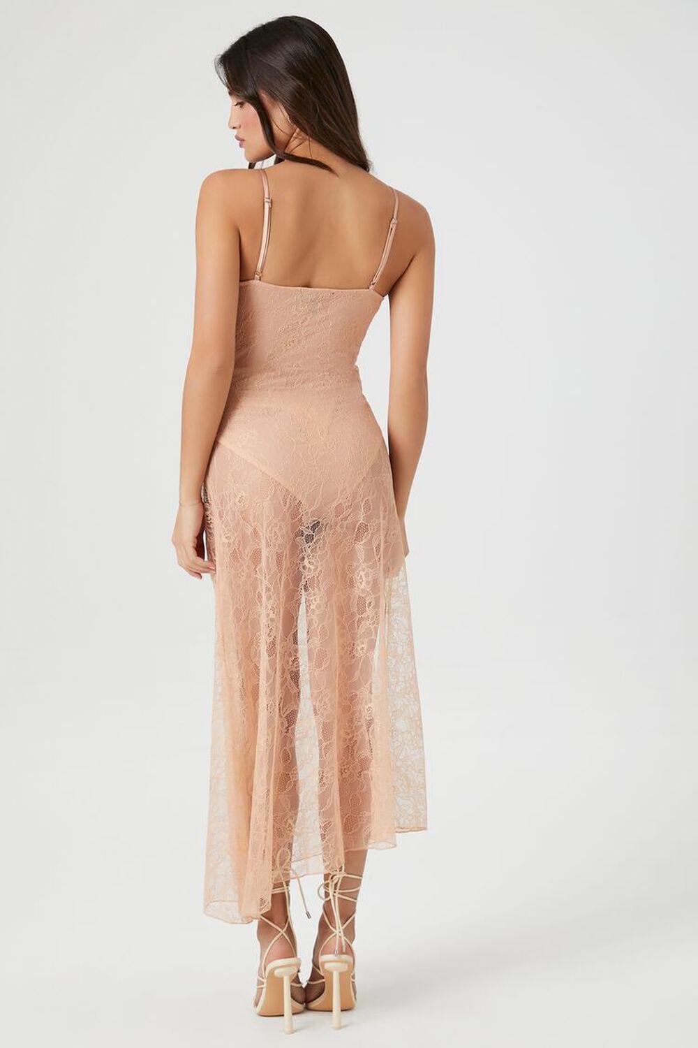 Sheer Lace Drawstring Maxi Dress | Forever 21 Product Image