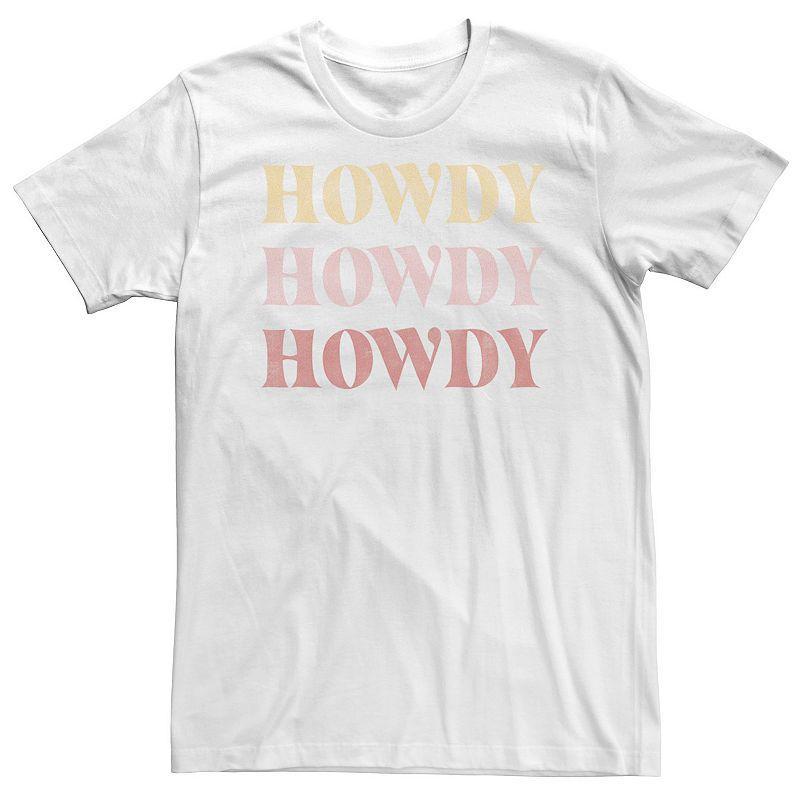 Big & Tall Trendy Howdy Text Stack Tee, Men's, Size: 3XL, White Product Image