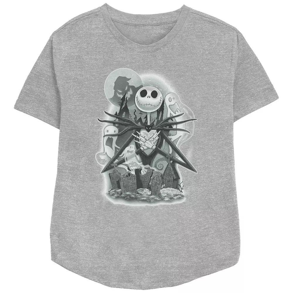 Disney's The Nightmare Before Christmas Jack Skellington Cemetery Women's Relaxed Fit Graphic Tee,  Product Image