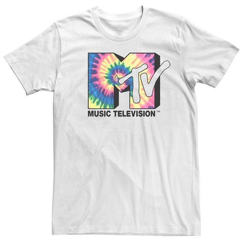 Men's MTV Spiral Tie-Dye Fill Logo Tee, Size: XL, Athletic Grey Product Image