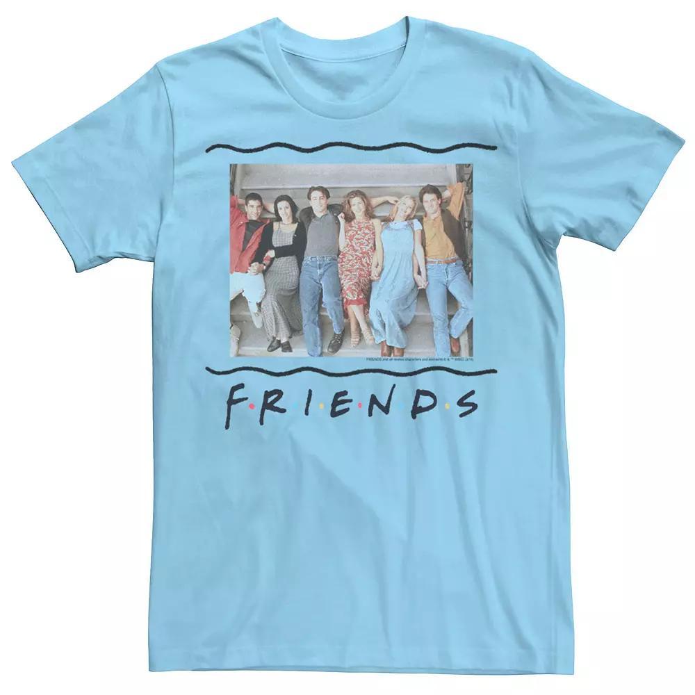 Men's Friends Staircase Portrait Logo Tee, Size: Small, Light Blue Product Image