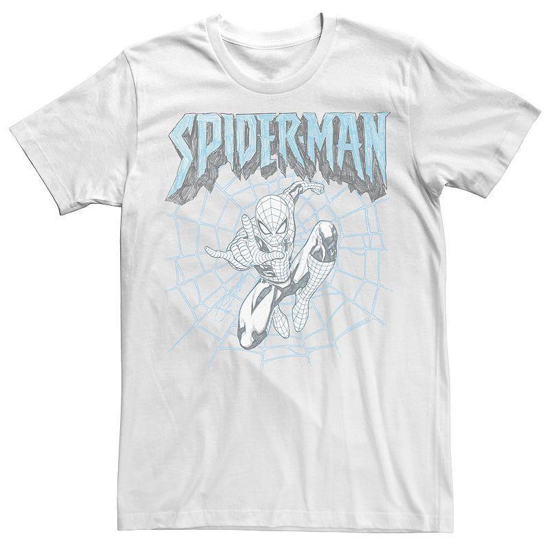 Men's Marvel Spideys Web Graphic Tee, Size: Large, White Product Image