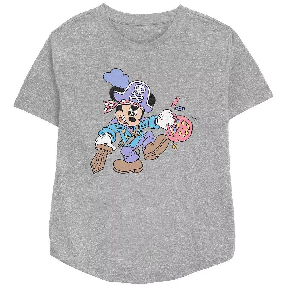 Disney's Mickey Mouse Pirate Trick Or Treater Women's Relaxed Fit Graphic Tee,  Product Image