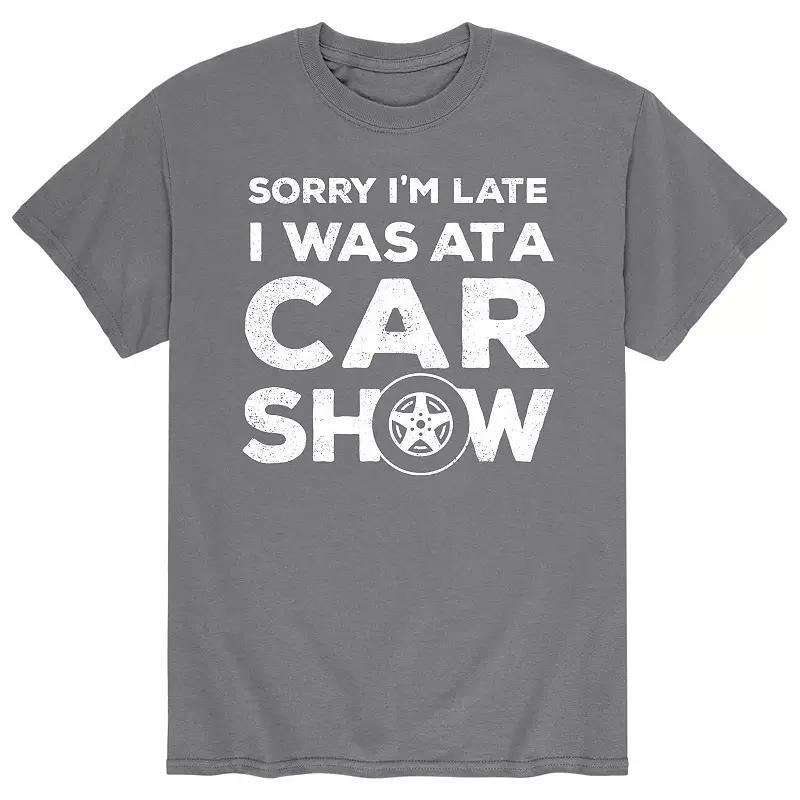 Men's Sorry I'm Late Car Show Tee, Size: Small, Gray Product Image