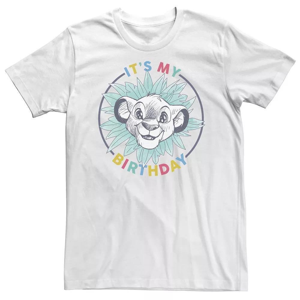 Big & Tall Disney Lion King It's My Birthday Simba Tee, Men's, Size: XXL Tall, White Product Image