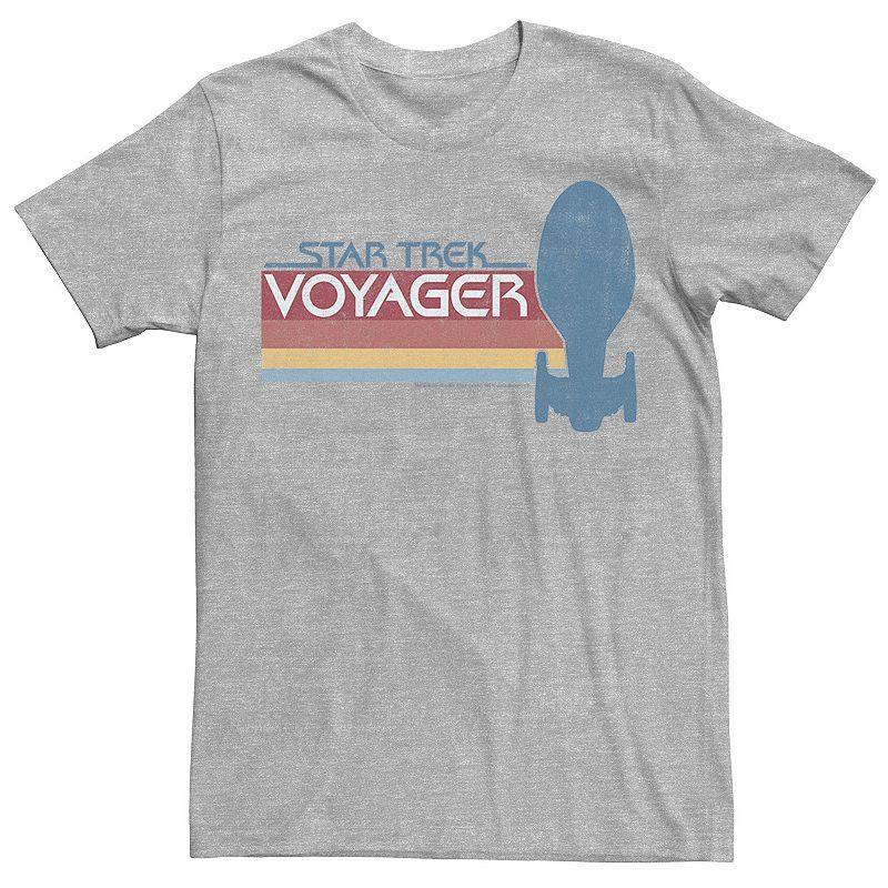 Mens Star Trek Voyager Retro Rainbow Tee Athletic Grey Product Image