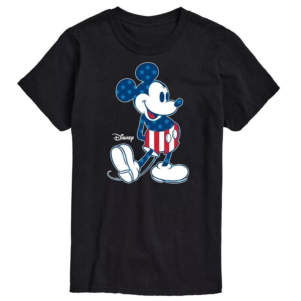 Disney's Mickey Mouse Men's Americana Flag Graphic Tee, Size: XXL, Black Product Image