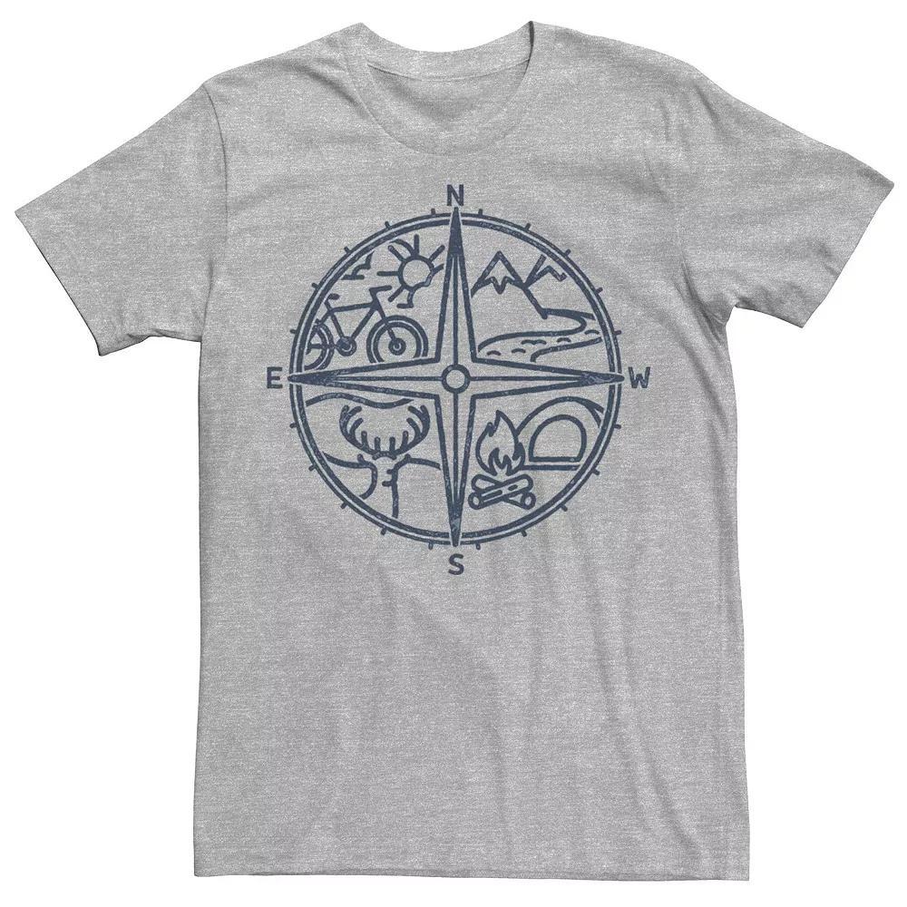 Men's Outdoor Compass Line Art Tee, Size: Medium, Athletic Grey Product Image