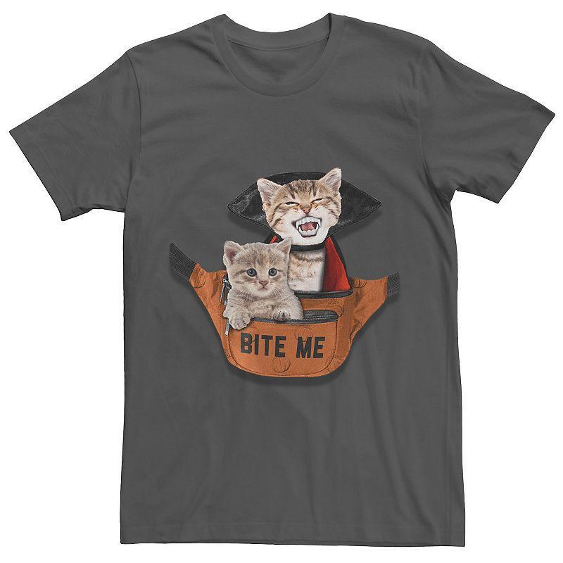 Men's Halloween Fanny Pack Cats Text Tee,  Product Image