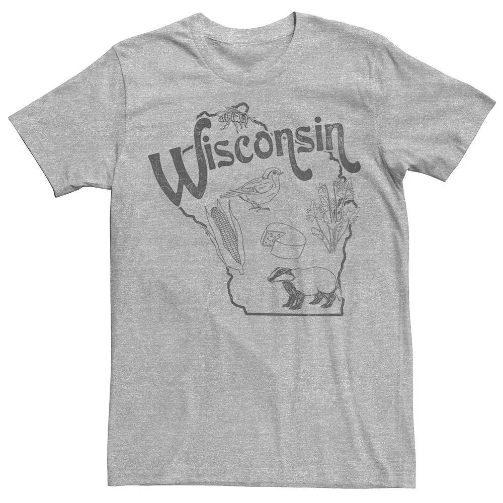 Men's Wisconsin Landmarks Map Sketch Tee,  Product Image