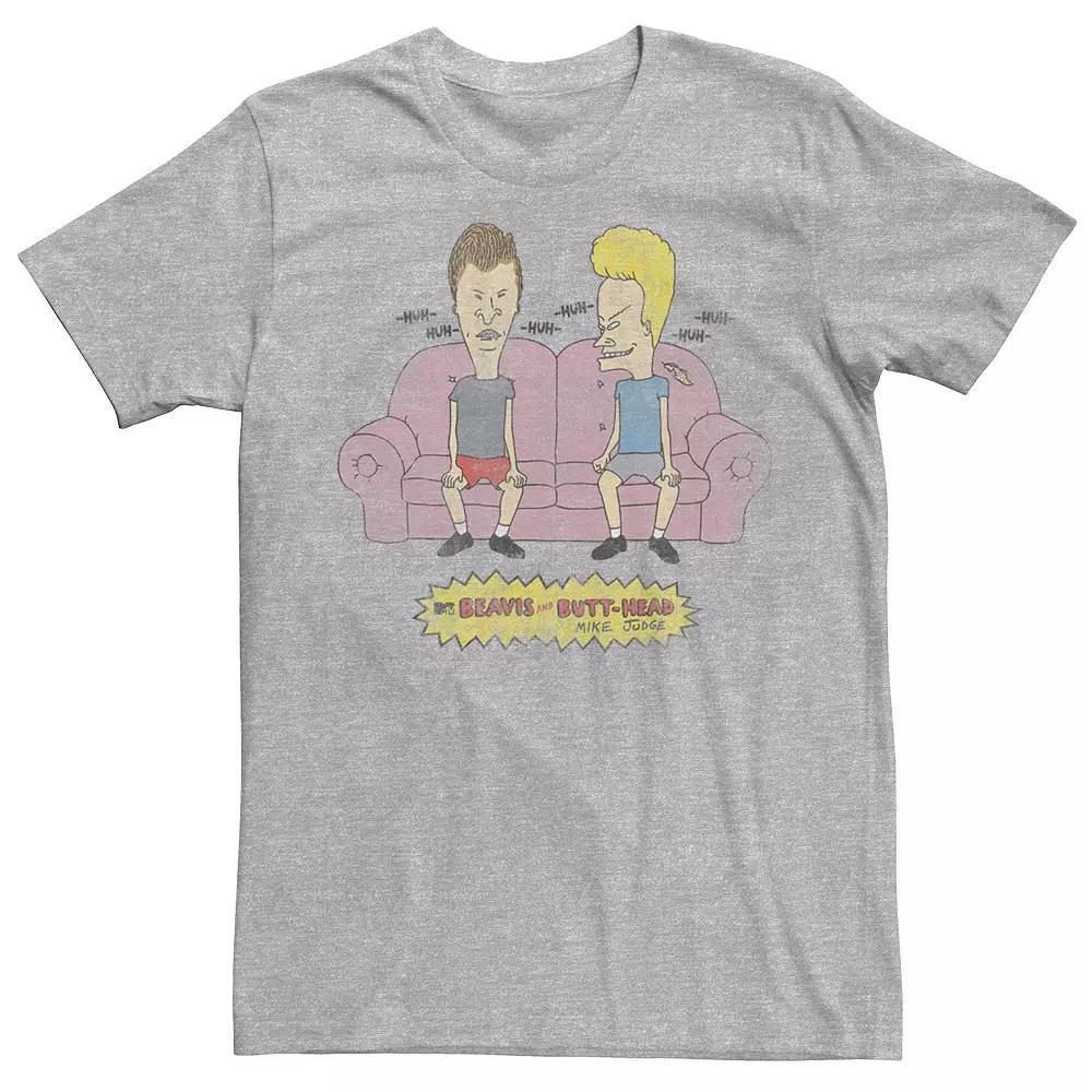 Men's Beavis And Butthead Couch Laughs Short Sleeve Tee, Size: Small, Athletic Grey Product Image