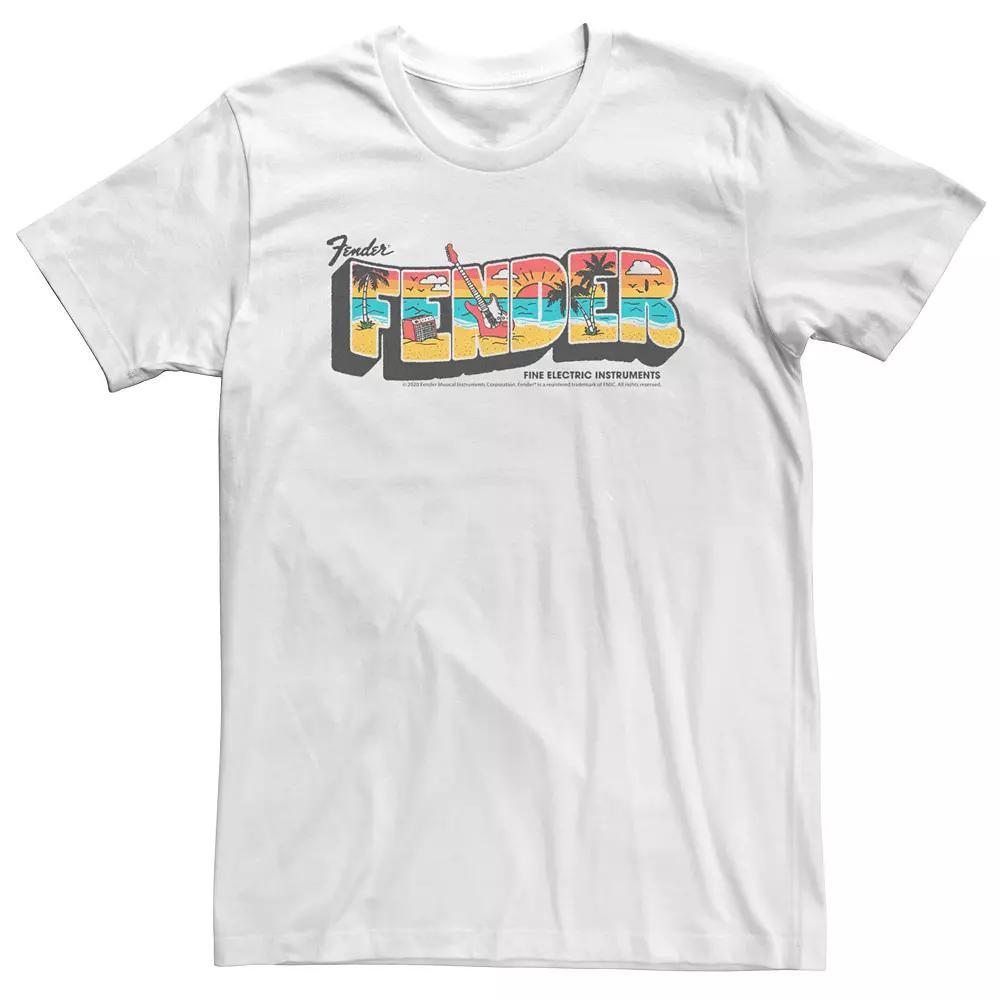 Big & Tall Fender Postcard Style Text Fill Tee, Men's,  Product Image