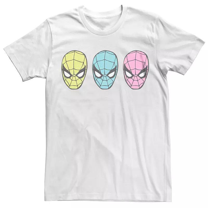 Men's Spiderman Vintage Pop Faces Graphic Tee, Size: Large, White Product Image