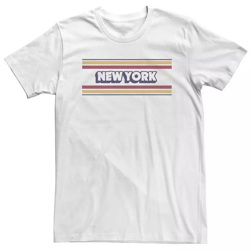 Big & Tall New York Stripes Logo Graphic Tee, Men's, Size: Large Tall, White Product Image