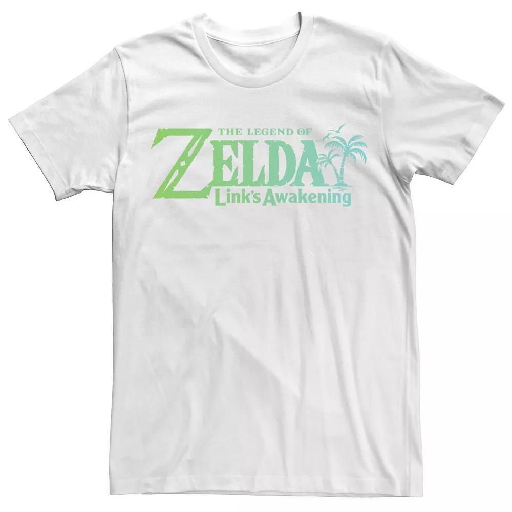 Men's The Legend Of Zelda Link's Awakening Gradient Logo Tee, Size: Medium, Grey Heather Product Image