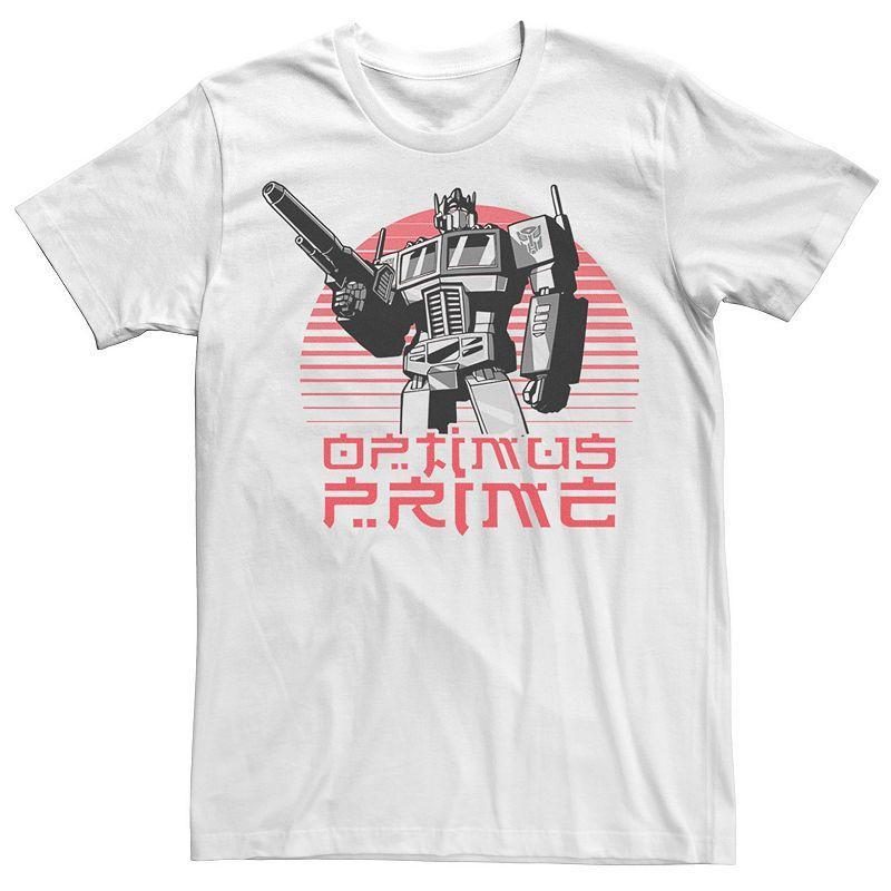 Big & Tall M63Transformers Optimus Prime Lined Sunset Portrait Tee, Men's, Size: XXL Tall, White Product Image