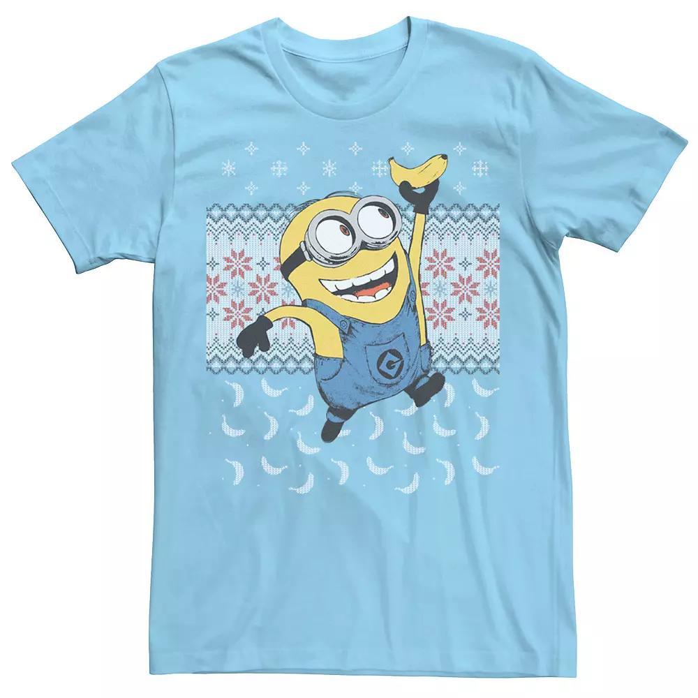 Men's Despicable Me Minions Banana Christmas Tee, Size: 3XL, Light Blue Product Image