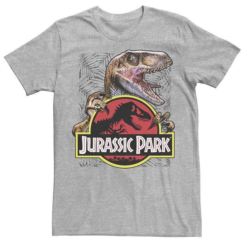 Mens Jurassic Park Raptor Holding Colored Logo Tee Kelly Grey Product Image