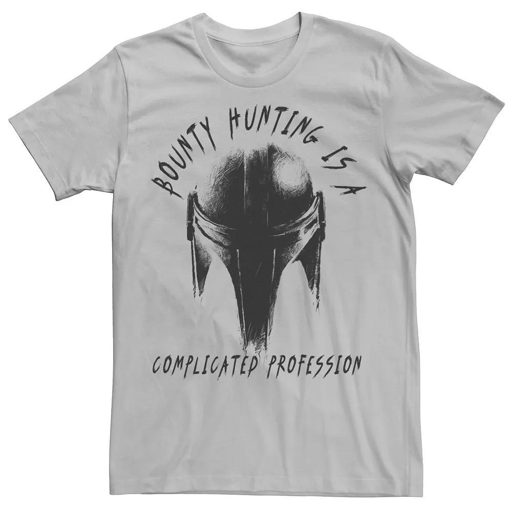 Men's Star Wars The Mandalorian A Complicated Profession Tee, Size: Medium, Silver Product Image