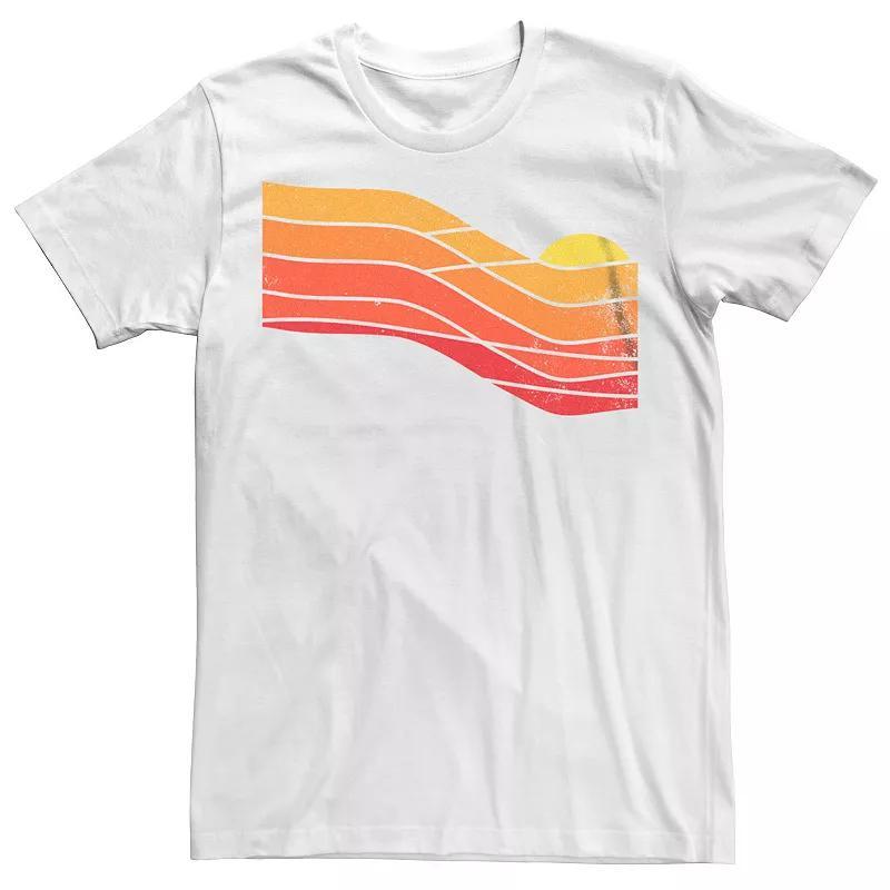 Men's 70's Retro Sunset Graphic Tee, Size: Small, White Product Image