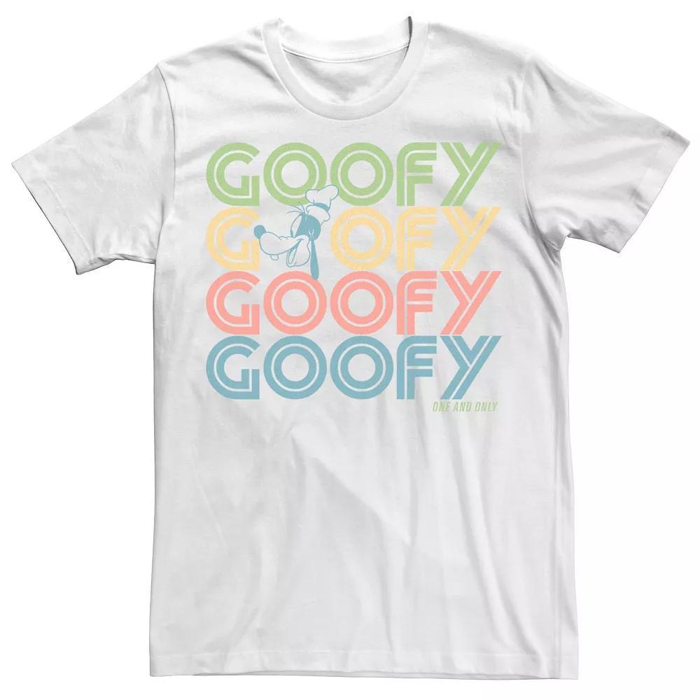 Disney's Goofy Head Portrait Name Stack Men's Tee,  Product Image