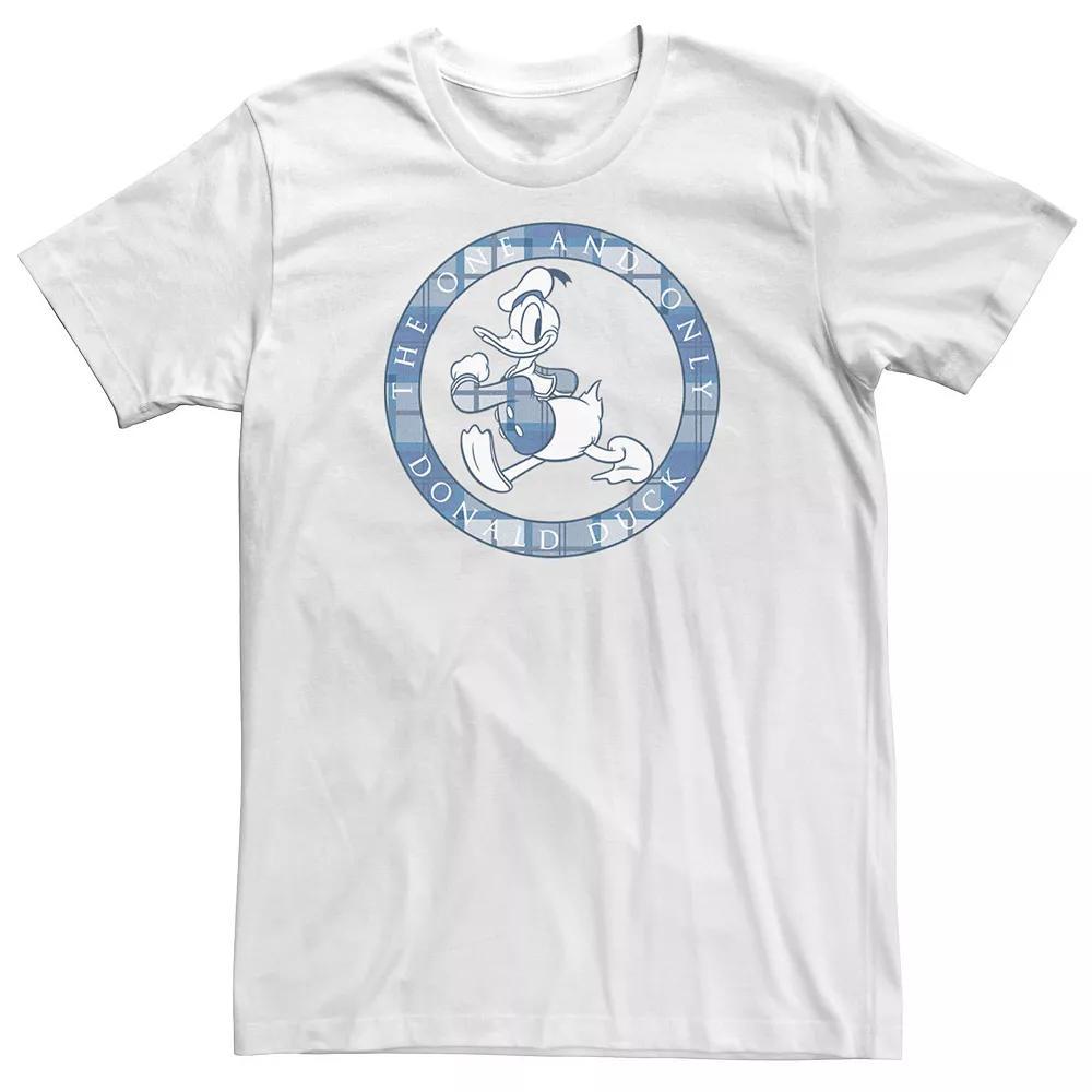 Disney's Donald Duck Big & Tall Plaid Portrait Circle Logo Tee, Men's,  Product Image