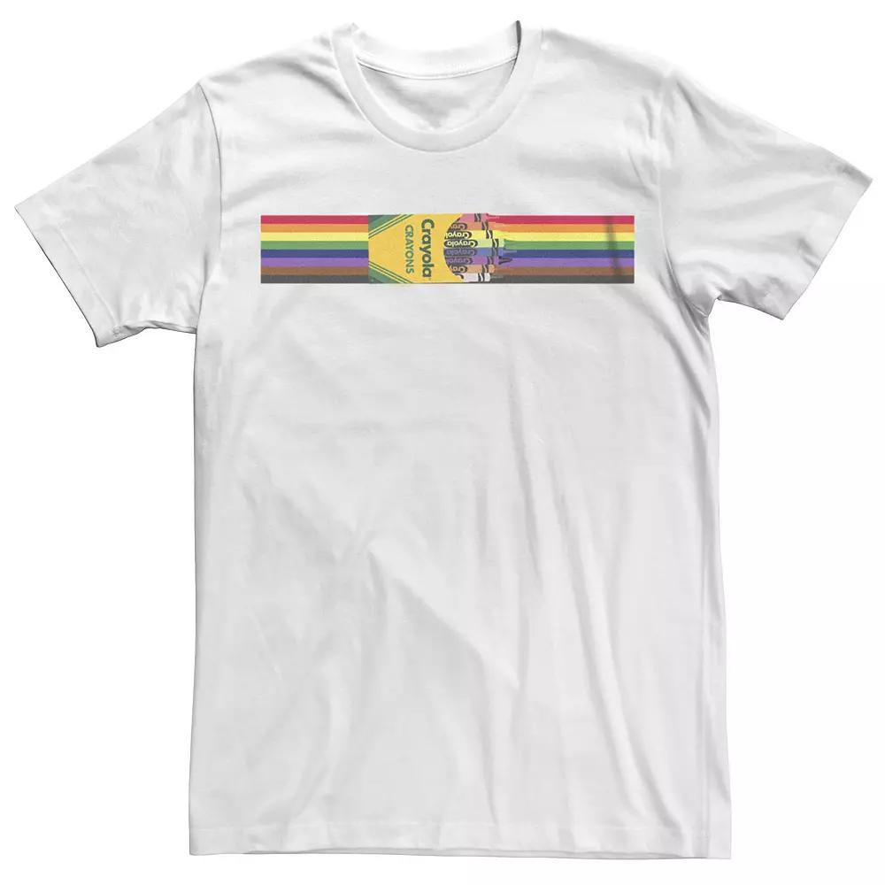 Men's Crayola Rainbow Stripes Graphic Tee, Size: XS, White Product Image