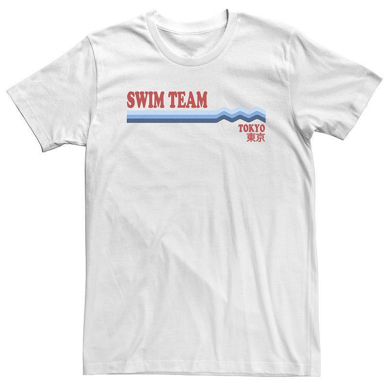 Big & Tall Swim Team Tokyo Lines Tee, Men's, Size: 3XL, White Product Image