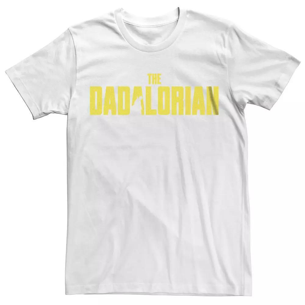 Men's Star Wars The Mandalorian Dadalorian Yellow Logo Graphic Tee, Size: Large, White Product Image