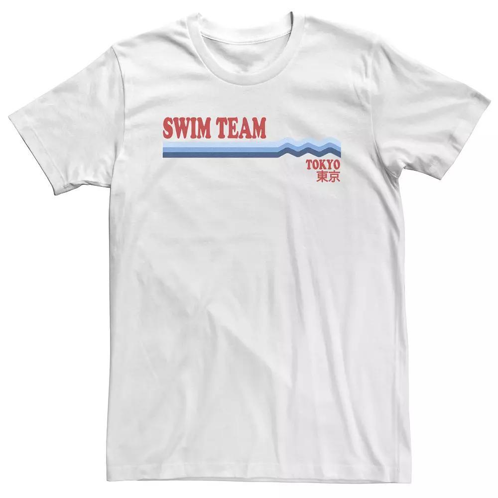 Big & Tall Swim Team Tokyo Lines Tee, Men's, Size: 3XL, White Product Image