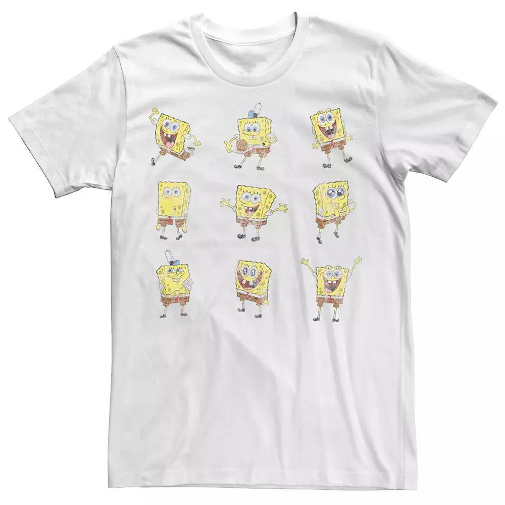 Big & Tall SpongeBob SquarePants Poses Grid Tee, Men's, Size: 5XL, White Product Image